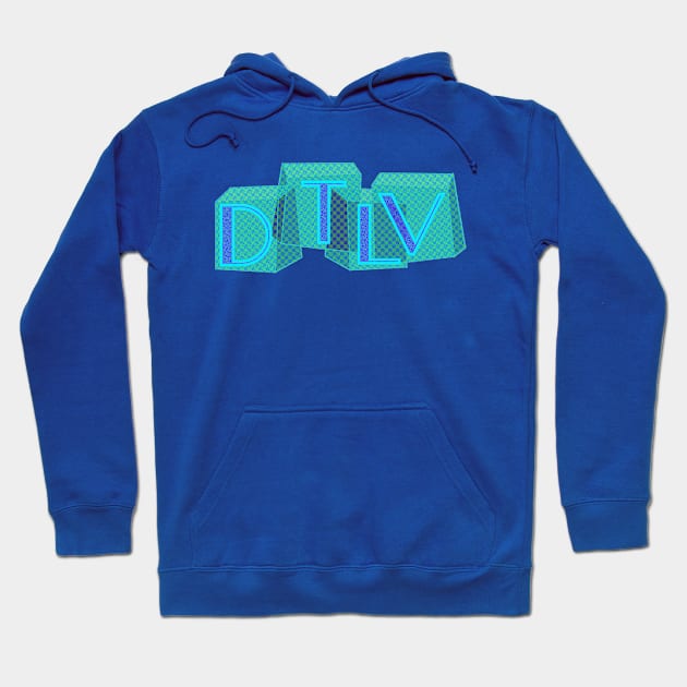 Downtown Las Vegas DTLV Retro Aqua Hoodie by SABREart